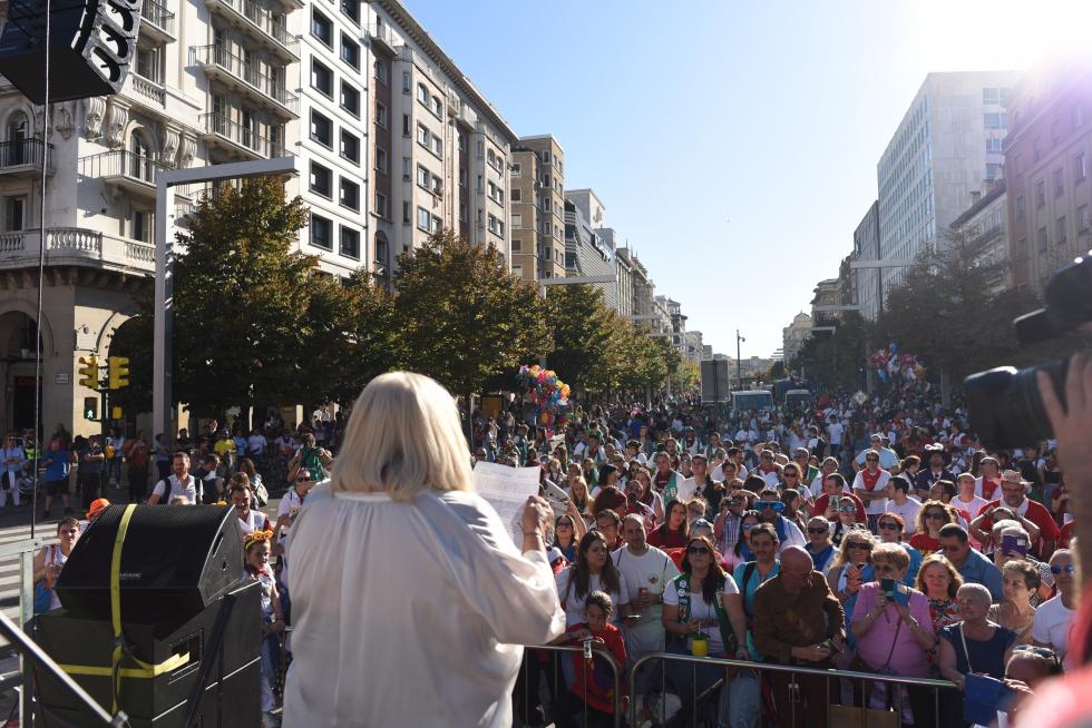 Pregón peñista en Zaragoza por las Fiestas del Pilar 2019.