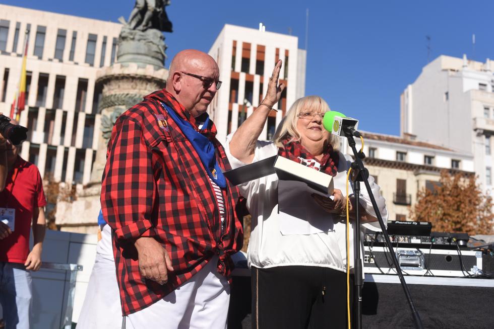 Pregón peñista en Zaragoza por las Fiestas del Pilar 2019.