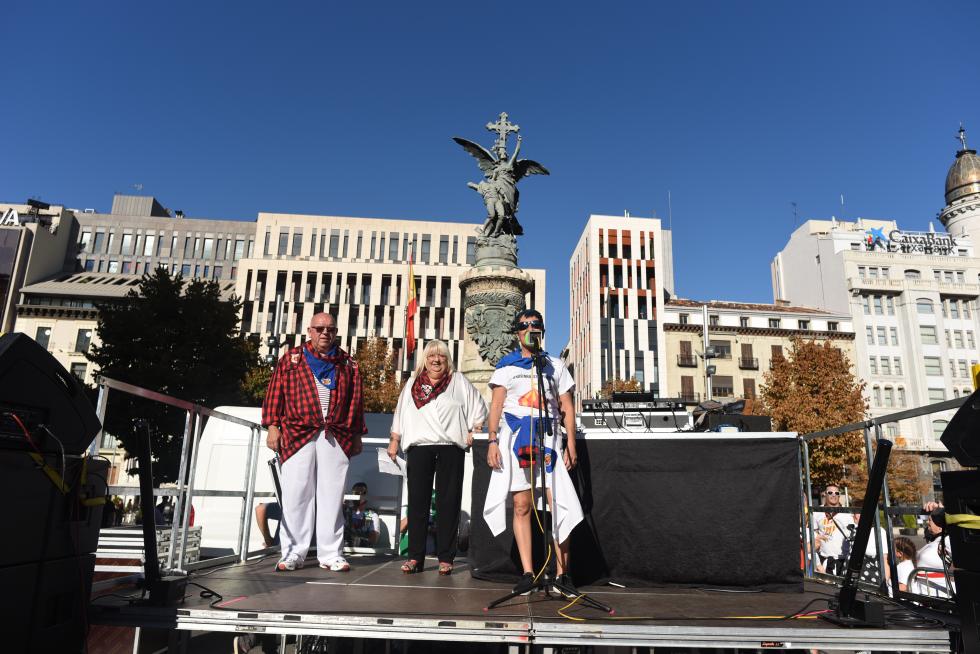 Pregón peñista en Zaragoza por las Fiestas del Pilar 2019.