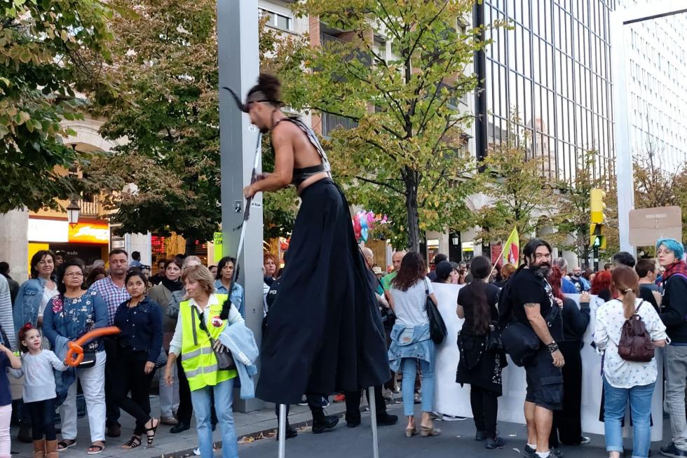 Manifestación antitaurina en Zaragoza en plenas Fiestas del Pilar 2019.