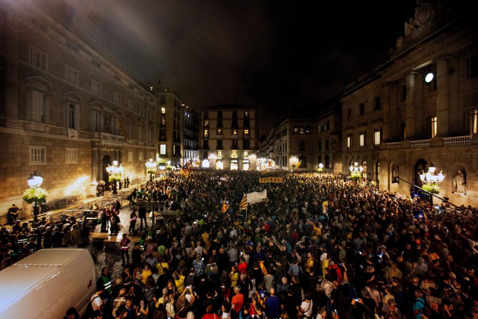 Manifestación en el centro de Barcelona