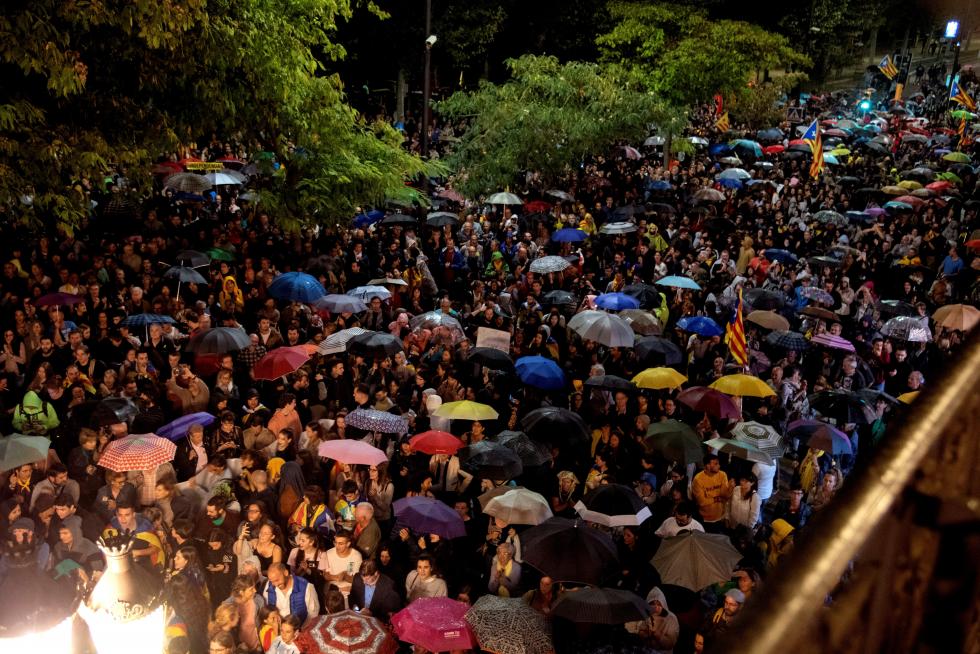 Manifestación en el centro de Barcelona
