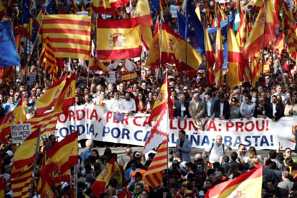Manifestación constitucionalista en Barcelona.