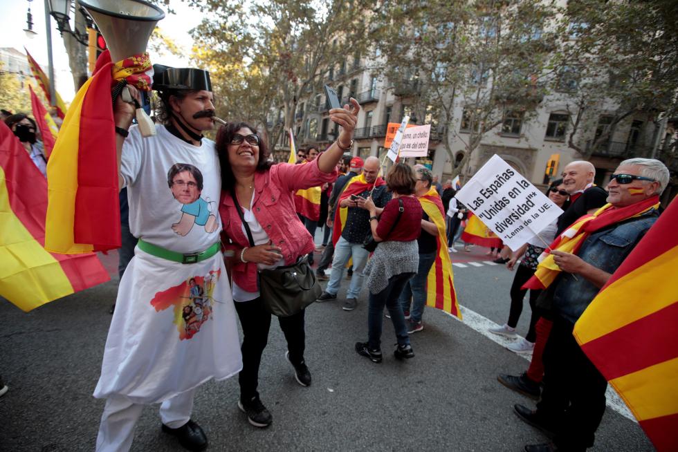 Manifestación constitucionalista en Barcelona.