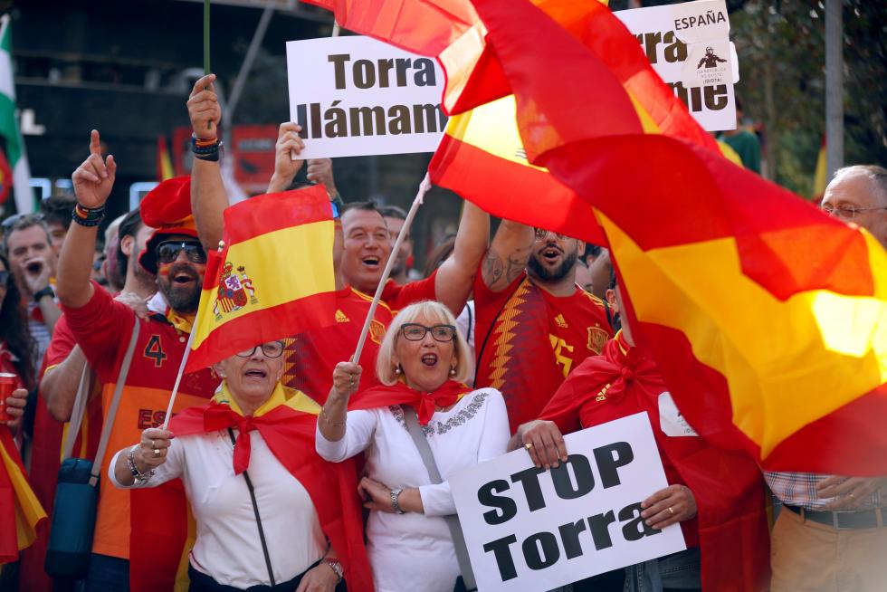Manifestación constitucionalista en Barcelona.
