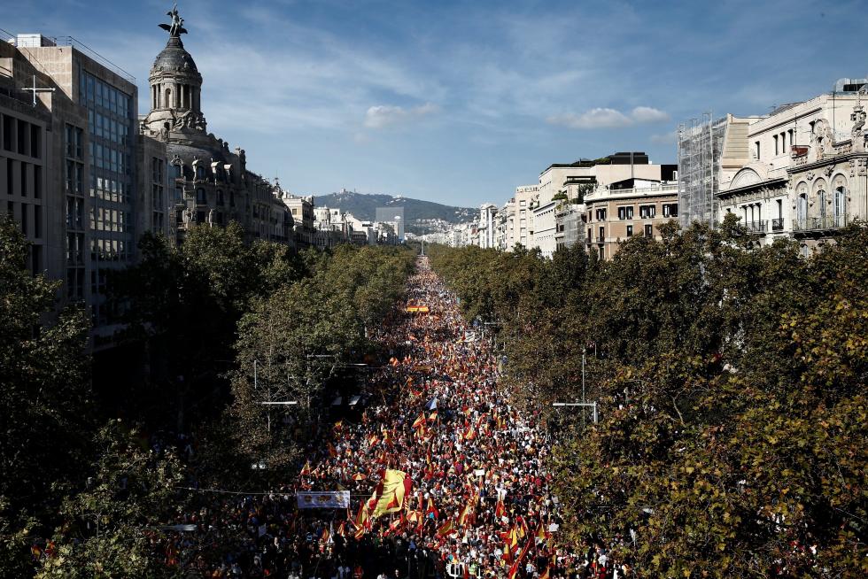 Manifestación constitucionalista en Barcelona.