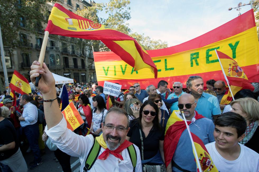 Manifestación constitucionalista en Barcelona.
