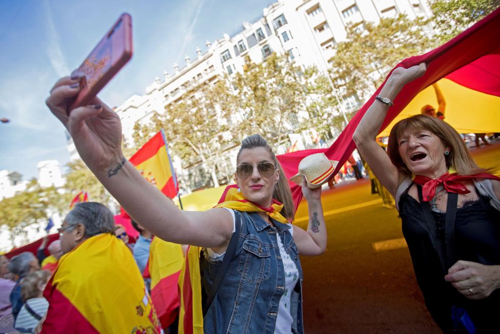 Manifestación constitucionalista en Barcelona.
