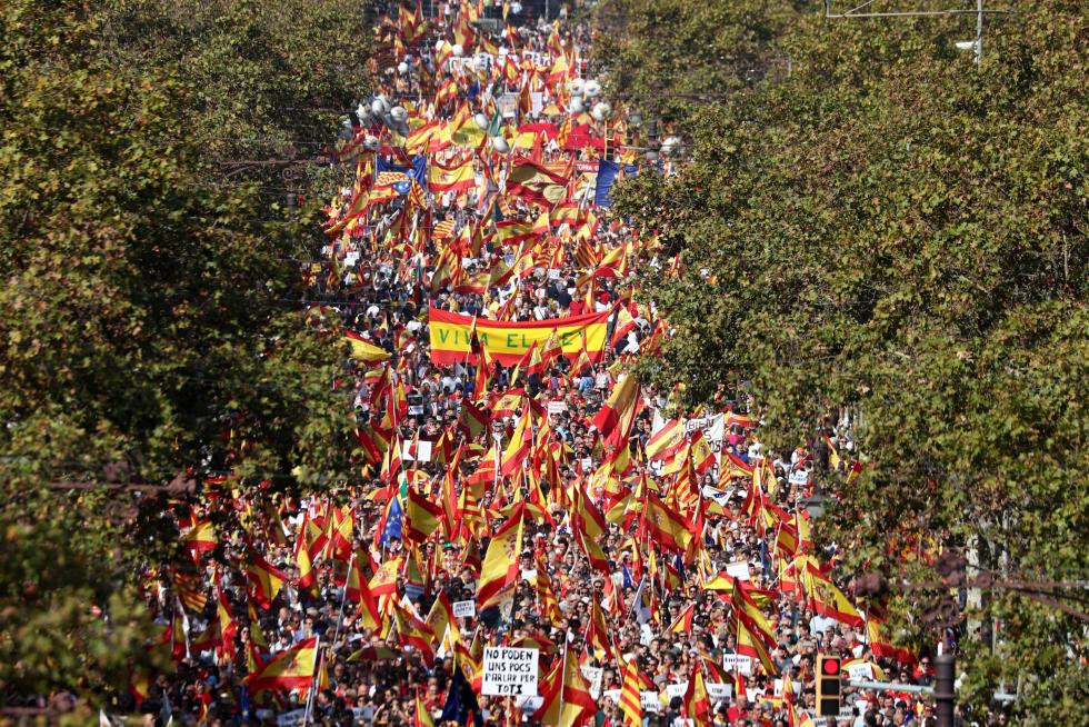Manifestación constitucionalista en Barcelona.