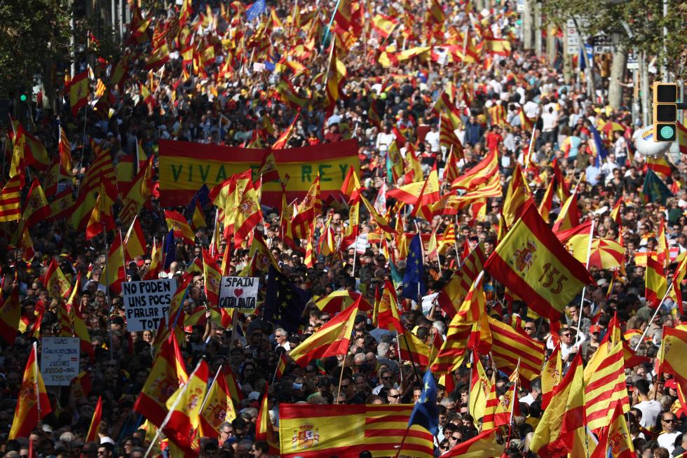 Manifestación constitucionalista en Barcelona.
