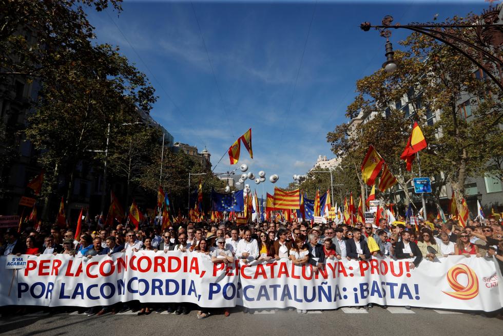 Manifestación constitucionalista en Barcelona.