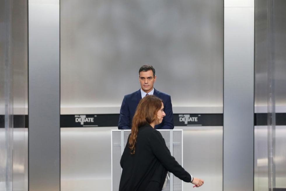 Los candidatos de los principales partidos, durante el debate
