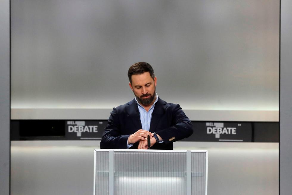 Los candidatos de los principales partidos, durante el debate
