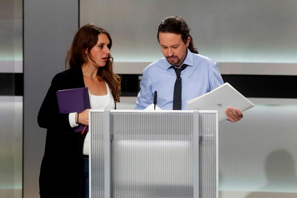 Los candidatos de los principales partidos, durante el debate