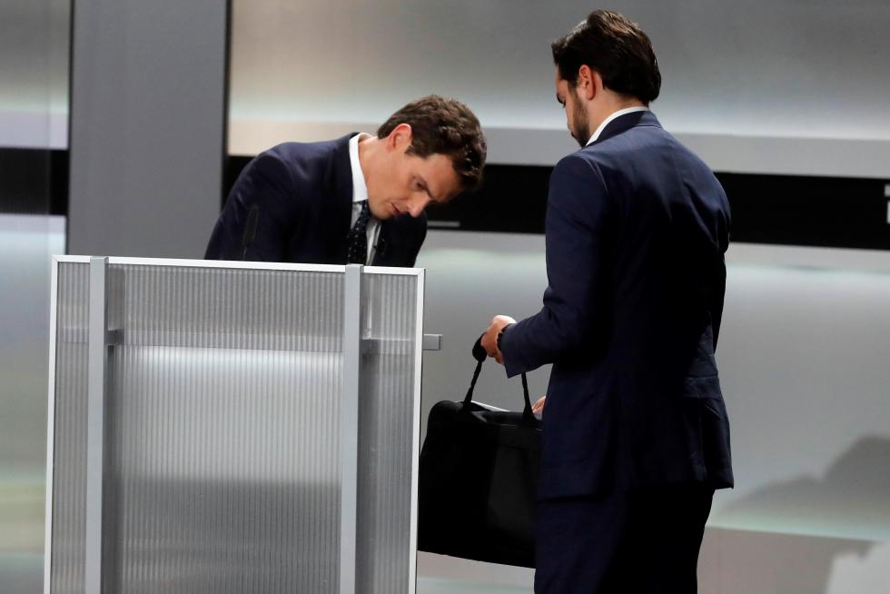 Los candidatos de los principales partidos, durante el debate
