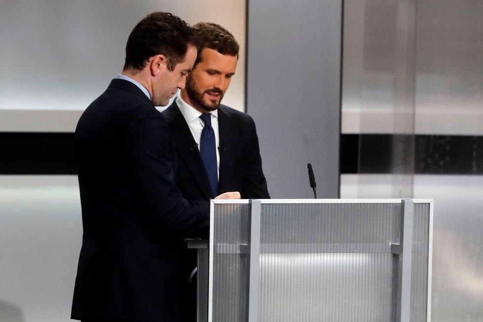 Los candidatos de los principales partidos, durante el debate