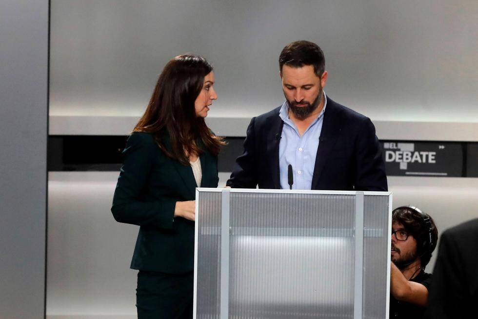Los candidatos de los principales partidos, durante el debate