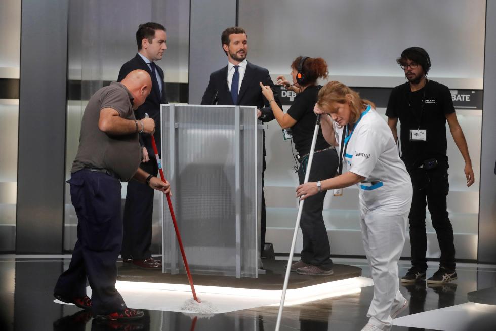 Los candidatos de los principales partidos, durante el debate
