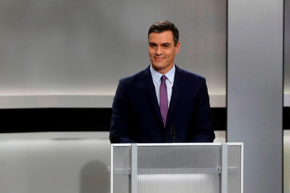 Los candidatos de los principales partidos, durante el debate