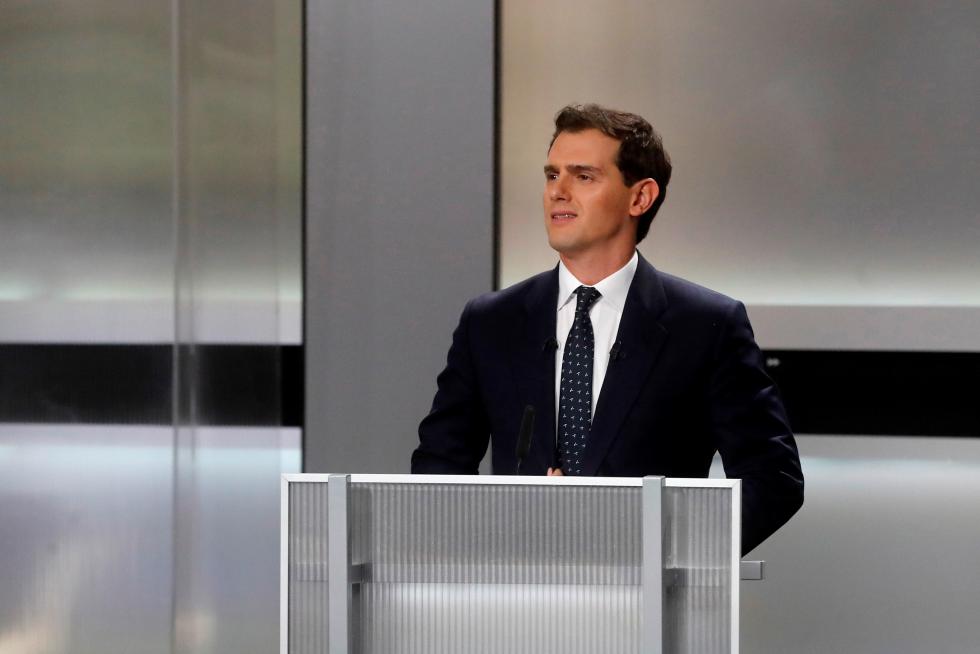 Los candidatos de los principales partidos, durante el debate