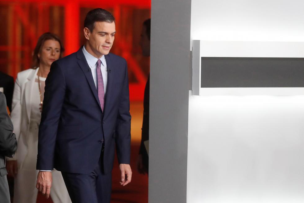 Los candidatos de los principales partidos, durante el debate