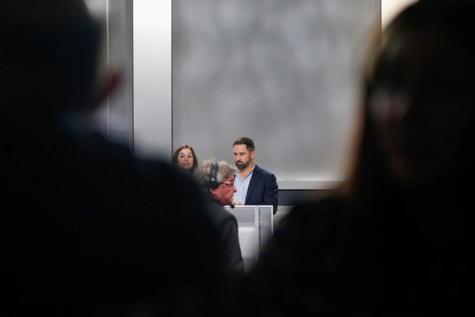 Los candidatos de los principales partidos, durante el debate