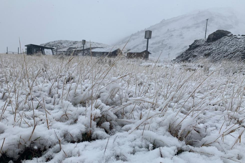 Nieve en la estación de Candanchú