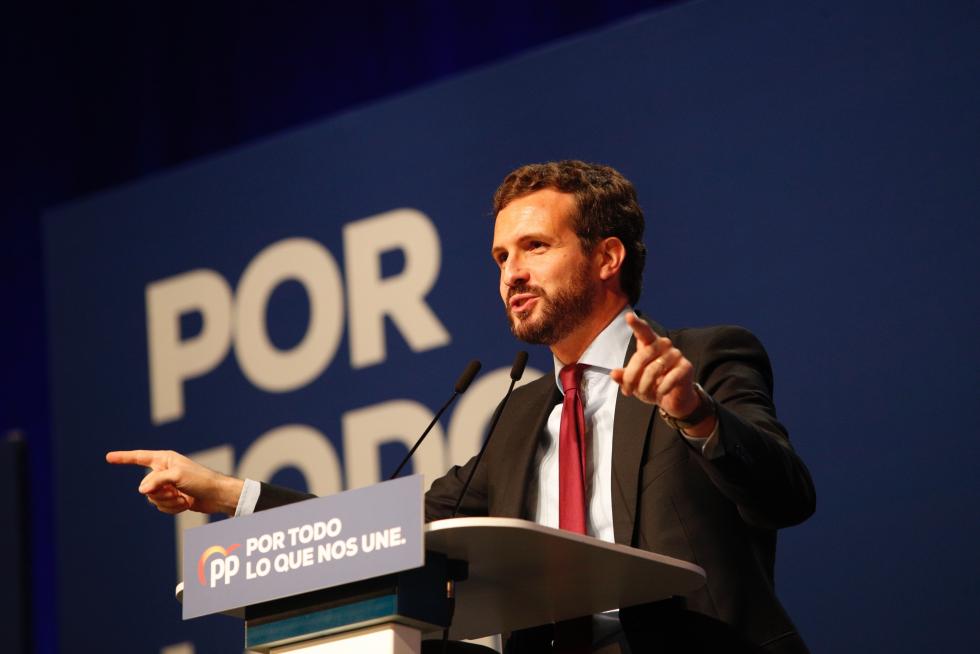 Mitin del candidato del PP Pablo Casado en Zaragoza