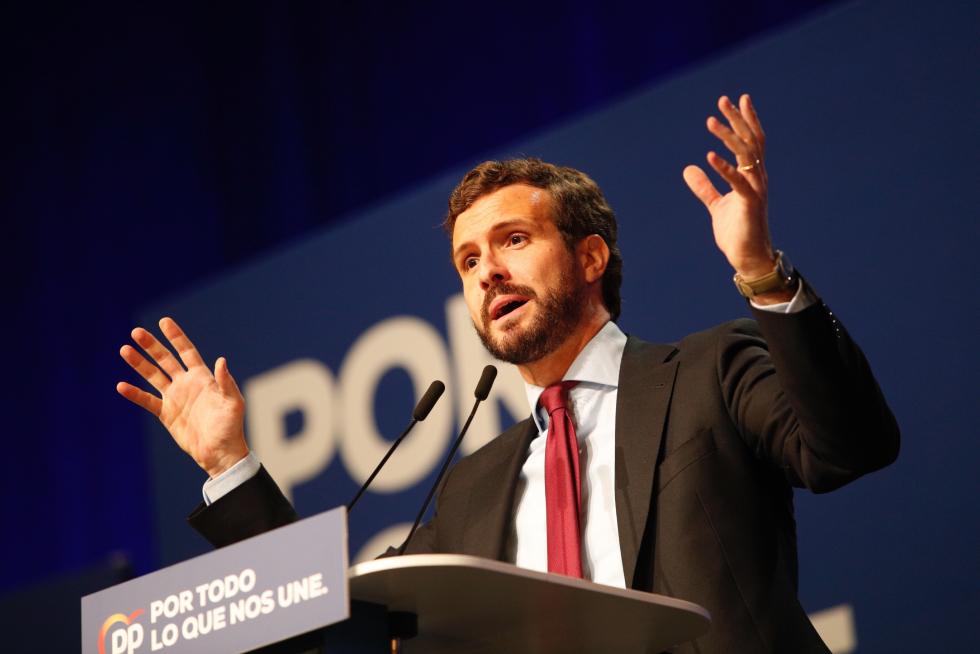 Mitin del candidato del PP Pablo Casado en Zaragoza