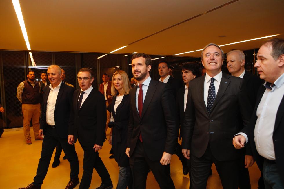 Mitin del candidato del PP Pablo Casado en Zaragoza