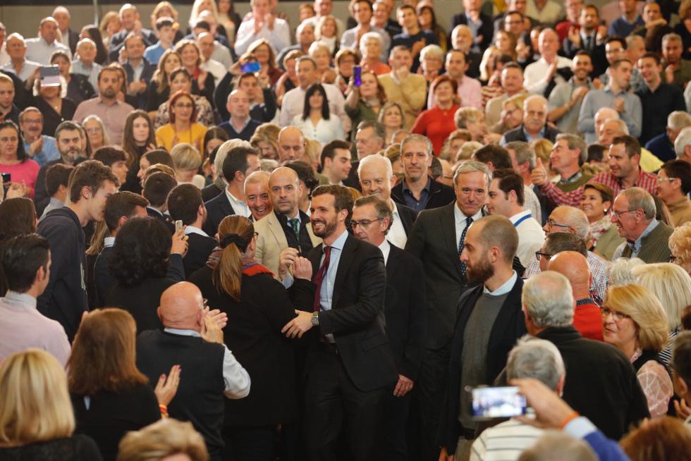 Mitin del candidato del PP Pablo Casado en Zaragoza