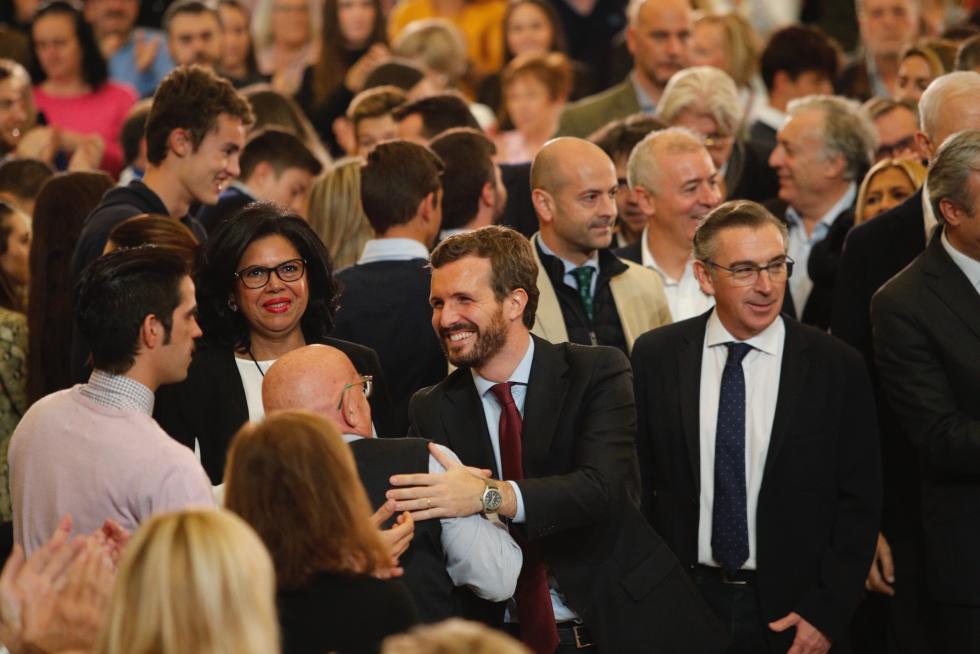 Mitin del candidato del PP Pablo Casado en Zaragoza