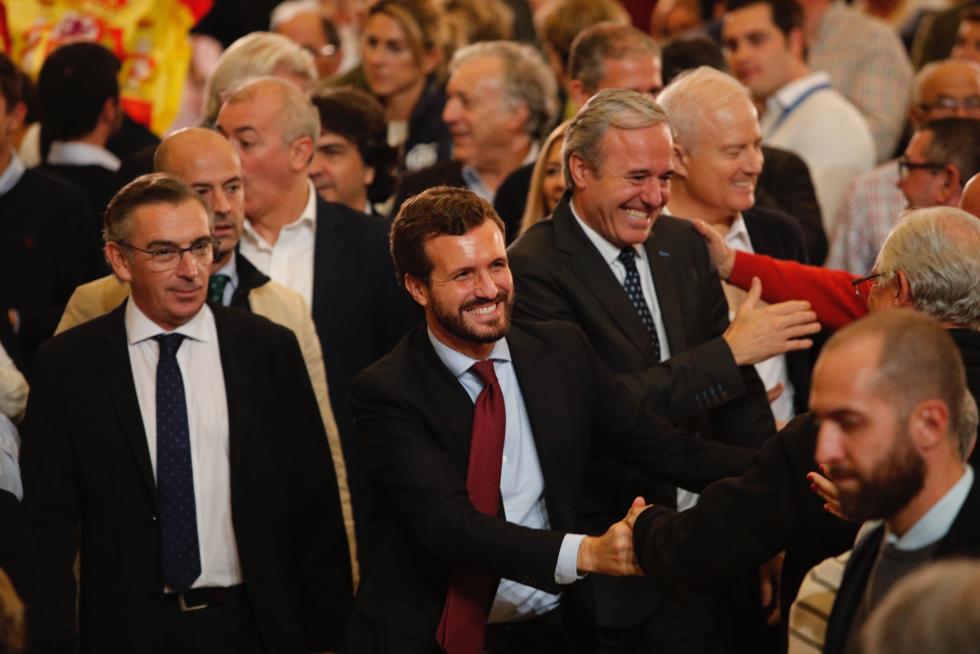 Mitin del candidato del PP Pablo Casado en Zaragoza
