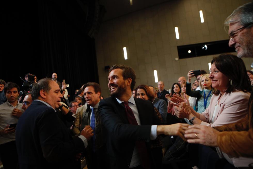 Mitin del candidato del PP Pablo Casado en Zaragoza
