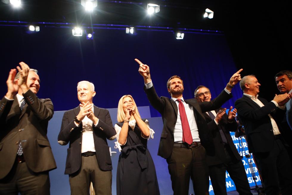 Mitin del candidato del PP Pablo Casado en Zaragoza