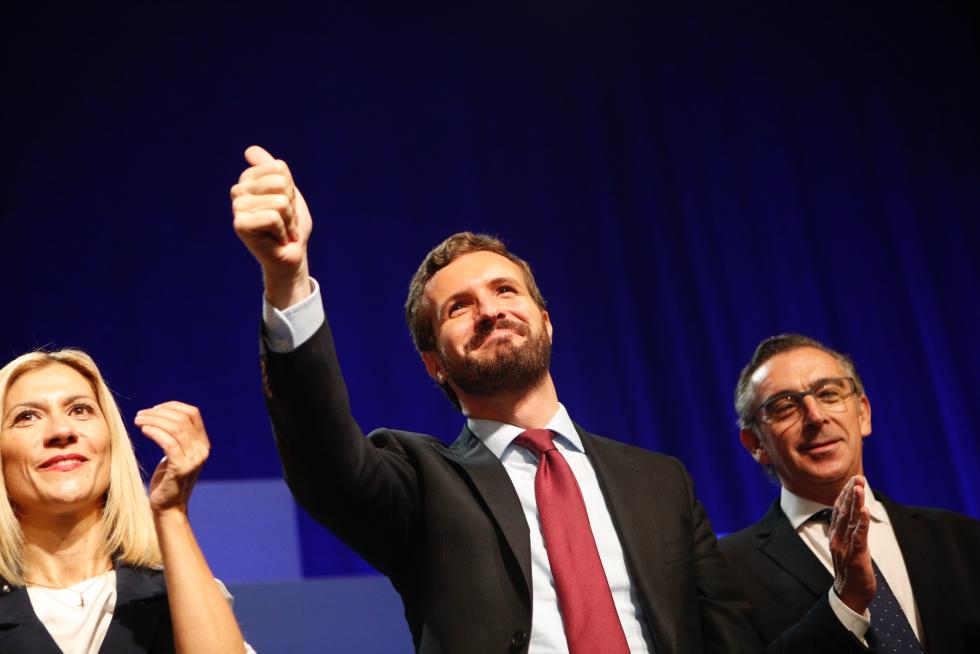 Mitin del candidato del PP Pablo Casado en Zaragoza