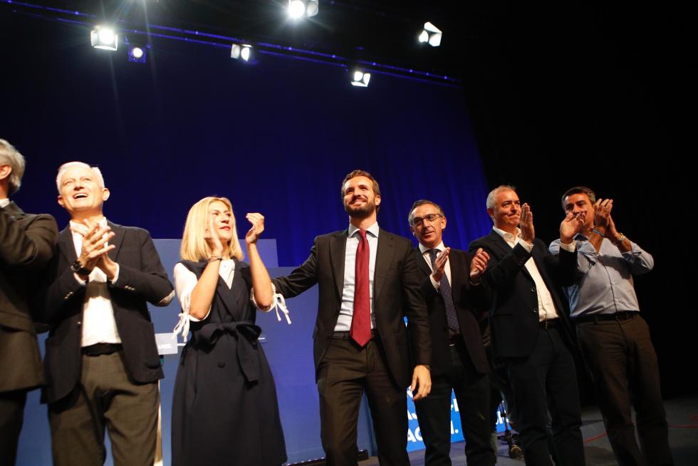 Mitin del candidato del PP Pablo Casado en Zaragoza
