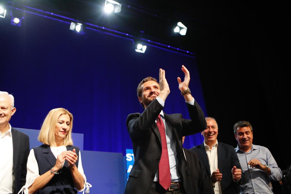 Mitin del candidato del PP Pablo Casado en Zaragoza