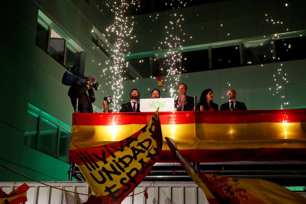 Vox celebra su triunfo tras conocer los resultados electorales