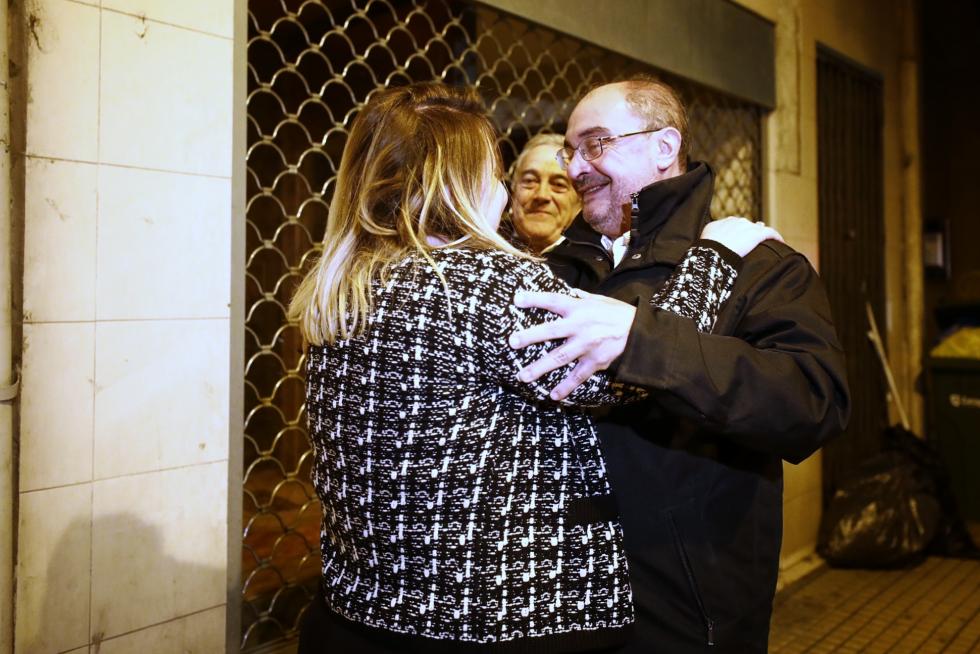 Reacciones en la sede del PSOE.