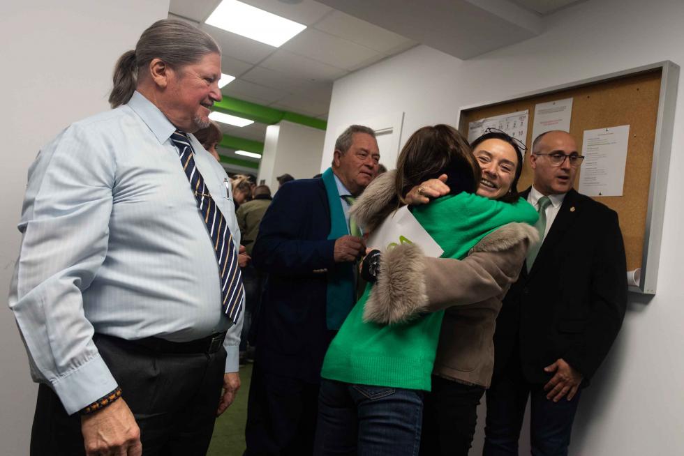 Sede de Vox en la noche electoral.