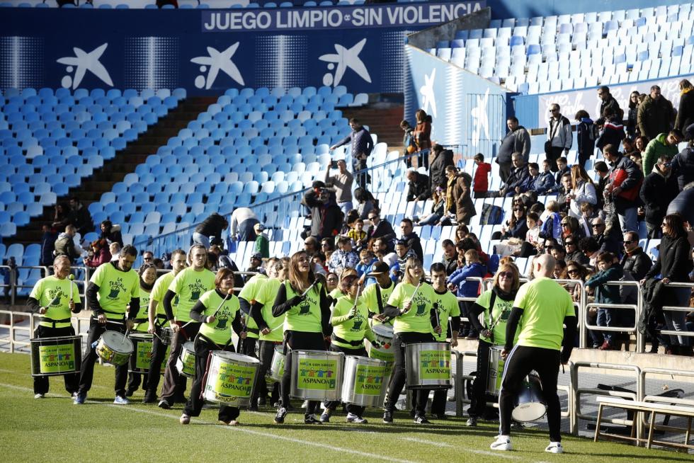 Partido de Aspanoa, que celebra este 2019 su 25º aniversario, entre los veteranos del Real Zaragoza y el Real Madrid, disputado en La Romareda