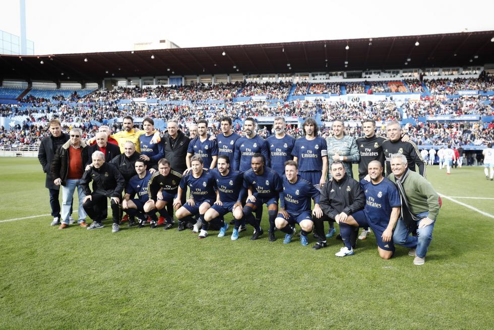 Partido de Aspanoa, que celebra este 2019 su 25º aniversario, entre los veteranos del Real Zaragoza y el Real Madrid, disputado en La Romareda