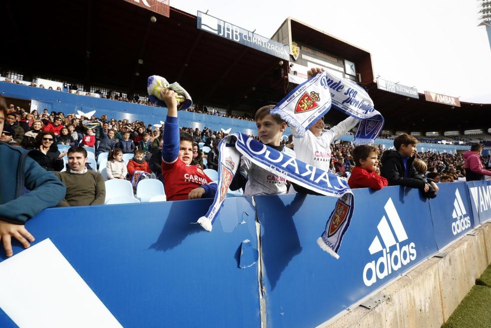 Partido de Aspanoa, que celebra este 2019 su 25º aniversario, entre los veteranos del Real Zaragoza y el Real Madrid, disputado en La Romareda