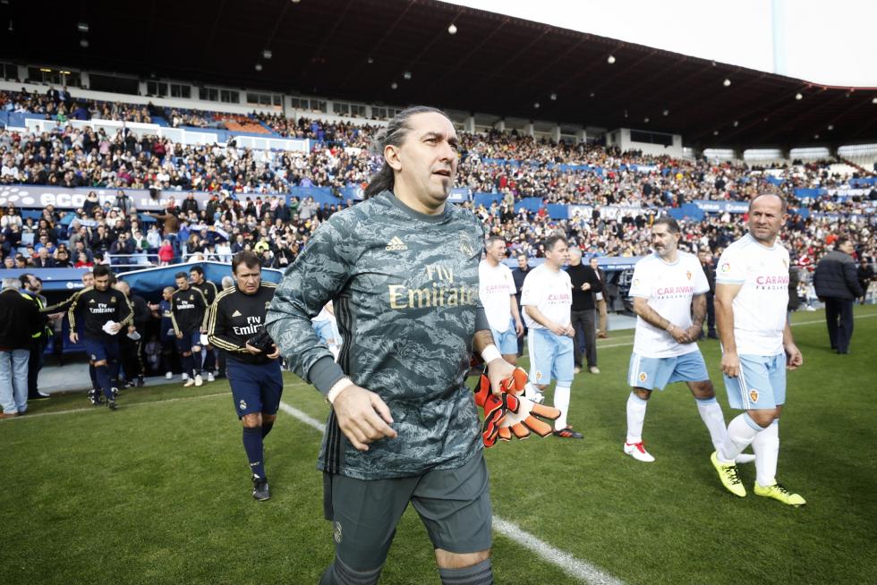 Partido de Aspanoa, que celebra este 2019 su 25º aniversario, entre los veteranos del Real Zaragoza y el Real Madrid, disputado en La Romareda