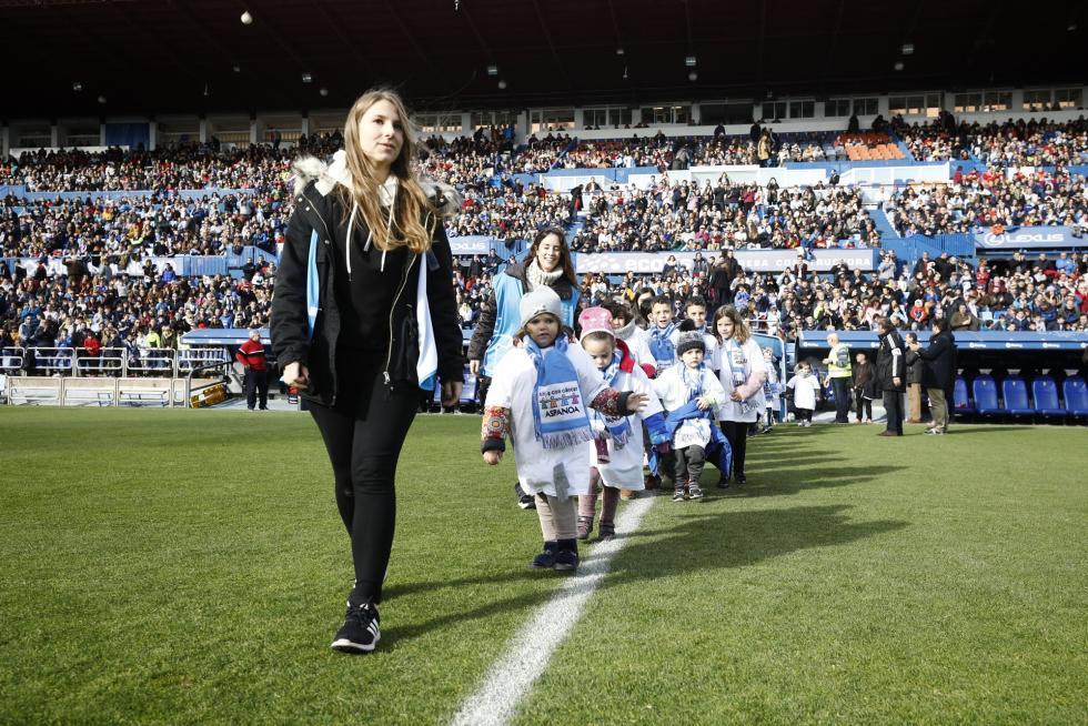 Partido de Aspanoa, que celebra este 2019 su 25º aniversario, entre los veteranos del Real Zaragoza y el Real Madrid, disputado en La Romareda