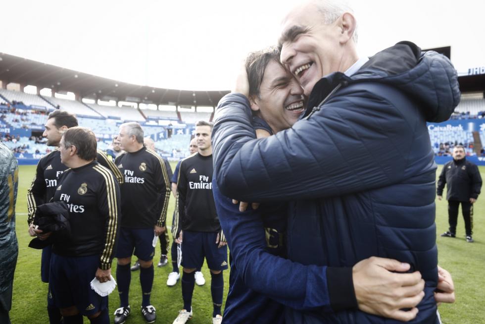 Partido de Aspanoa, que celebra este 2019 su 25º aniversario, entre los veteranos del Real Zaragoza y el Real Madrid, disputado en La Romareda