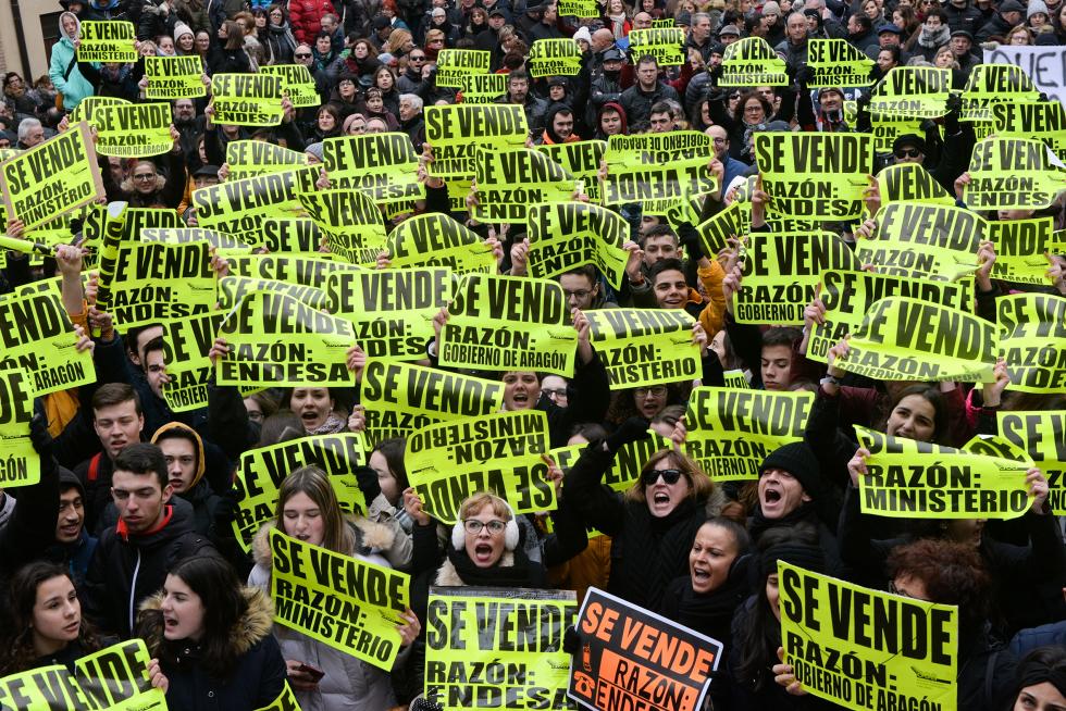 Protestas en Andorra en la visita de la Ministra Teresa Ribera en enero