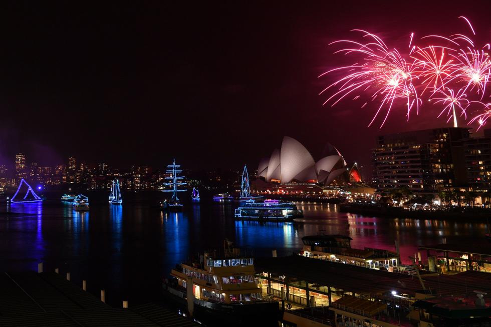 Nochevieja en Sídney (Australia).