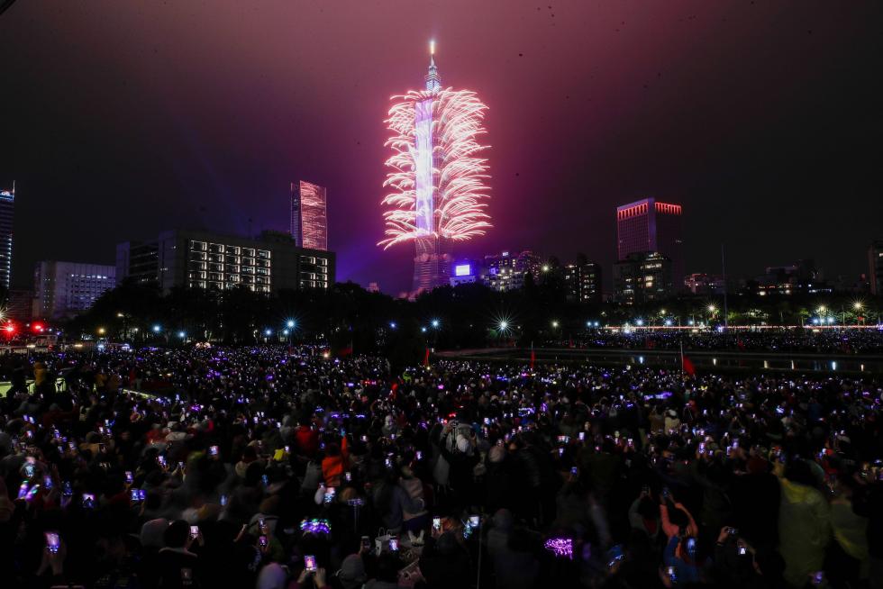 Nochevieja en Taipéi (Taiwán).